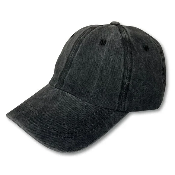 Acid-Wash Baseball Hat (BLACK) - Picture 3 of 4